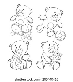 A set of bears. Coloring book 