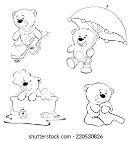 A set of bears. Coloring book 