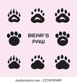 A set of bear's paws silhouette