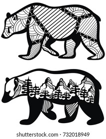 Set of bears for your design, wildlife concept