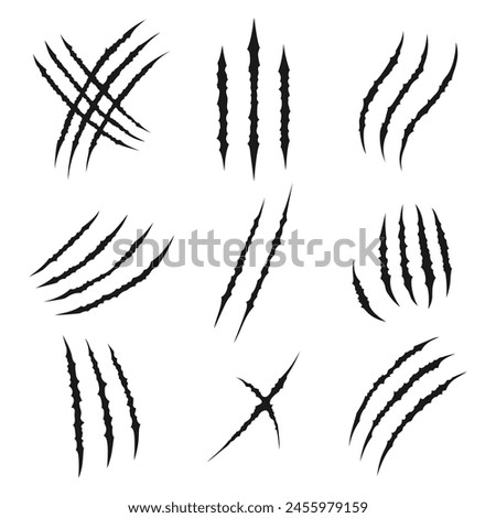 Set Beast Claw Slash Mark Decorative Element.