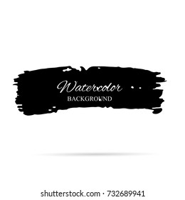 Set beautiful abstract black watercolor art hand paint on white background,brush vector textures for logo.There is a place for text.Perfect stroke design for headline.luxury boutique Illustrations.