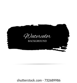 Set beautiful abstract black watercolor art hand paint on white background,brush vector textures for logo.There is a place for text.Perfect stroke design for headline.luxury boutique Illustrations.