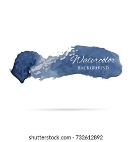 Set beautiful abstract blue watercolor art hand paint on white background,brush vector textures for logo.There is a place for text.Perfect stroke design for headline.luxury boutique Illustrations.