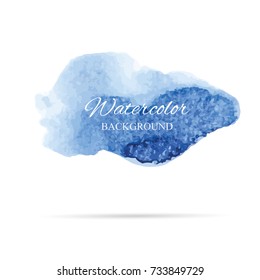 Set beautiful abstract blue watercolor art hand paint on white background,brush vector textures for logo.There is a place for text.Perfect stroke design for headline.luxury boutique Illustrations.