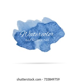 Set beautiful abstract blue watercolor art hand paint on white background,brush vector textures for logo.There is a place for text.Perfect stroke design for headline.luxury boutique Illustrations.