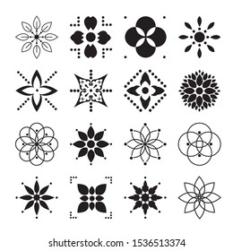 Set of Beautiful Abstract Flower