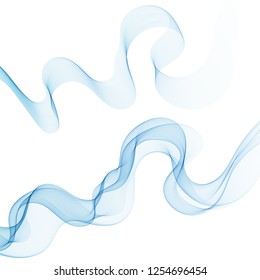 
Set of beautiful abstract sea waves on white background