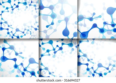 Set of beautiful abstract structures of the DNA molecule