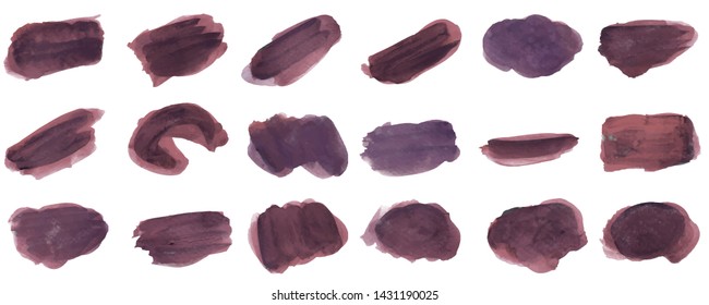 Set beautiful abstract watercolor art hand paint on white background,brush textures for logo.There is a place for text.Perfect stroke design for headline.luxury boutique Illustrations.