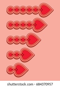 Set of beautiful arrows with hearts.