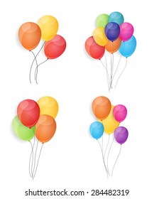 Set of Beautiful Balloons Vector Illustration