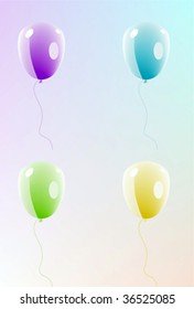 Set of beautiful balloons. Vector illustration.