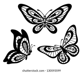 set of beautiful black and white guipure lace butterflies. Many similarities to the author's profile