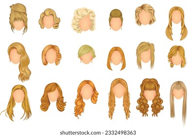set of beautiful blonde hair style