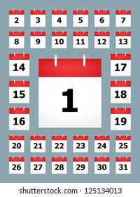 Set of beautiful calendar pages for every day