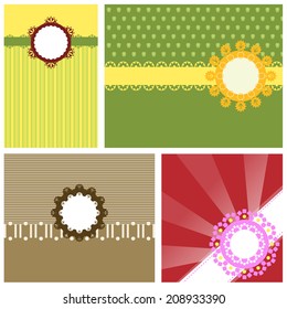 set of beautiful card vector designs collection