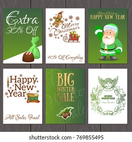 Set of beautiful cards with Christmas and Christmas motifs.