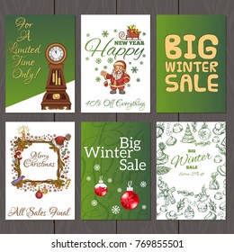 Set of beautiful cards with Christmas and Christmas motifs.