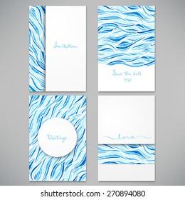 Set of beautiful cards for invitation or announcement, vector illustration