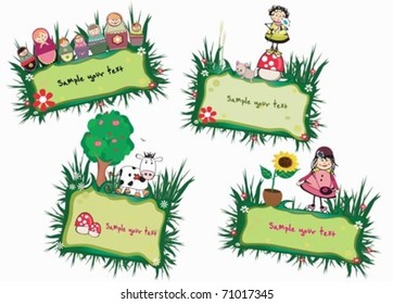 Set of beautiful cards. With space for your text.