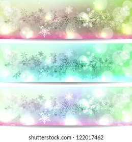 set of beautiful celebration banners