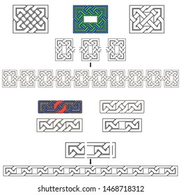 Set of beautiful Celtic patterns. Celtic brushes.