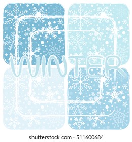 set of beautiful Christmas background of snowflakes