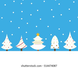 set of beautiful christmas tree