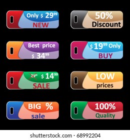 Set of beautiful colored labels and tags for sale