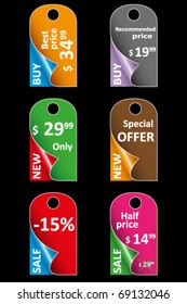 Set of beautiful colored labels and tags for sale