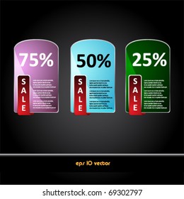 Set of beautiful colored labels and tags for sale