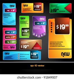 Set of beautiful colored labels and tags for sale