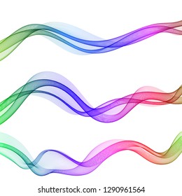 
Set of beautiful colored waves. Design element