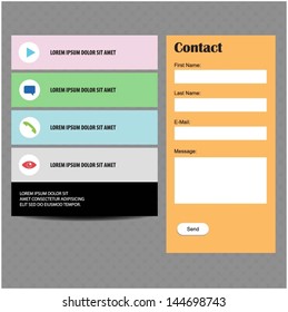 Set of beautiful components featuring the flat design trend