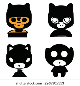 Set of beautiful and cute cartoons design vector file
