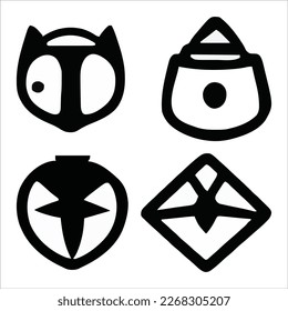 Set of beautiful and cute cartoons design vector file