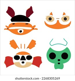 Set of beautiful and cute cartoons design vector file