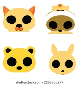 Set of beautiful and cute cartoons design vector file
