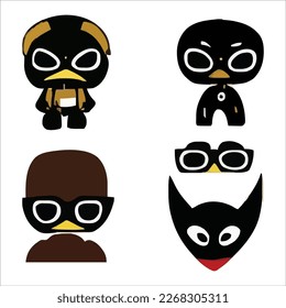 Set of beautiful and cute cartoons design vector file