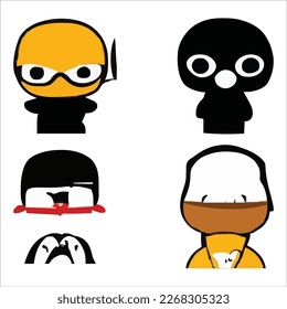 Set of beautiful and cute cartoons design vector file