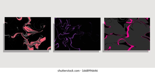 Conjunto de hermosos fondos de mármol de diseño. Fondo vectorial de mármol. Apropiado para todo tipo de medios publicitarios. Color negro y rosa