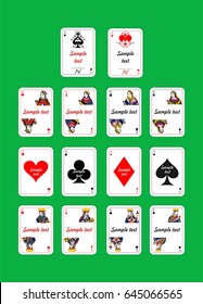 set of beautiful designer playing cards for sample text.