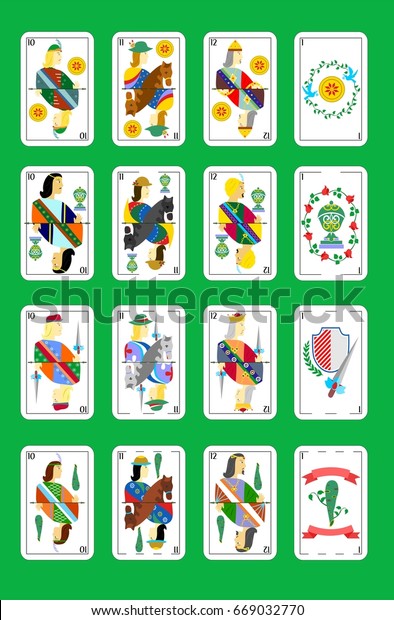 Set Of Beautiful Designer Spanish Playing Cards Of All Suits 
