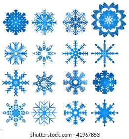 Set Beautiful Different Snowflakes Isolated On Stock Vector (Royalty ...