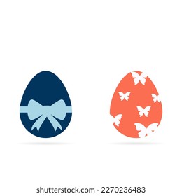 Set of beautiful Easter eggs. Holiday. Vector illustration.