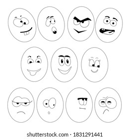 Similar Images, Stock Photos & Vectors of Cartoon face emotions set ...