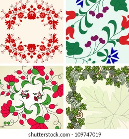 Set of beautiful floral backgrounds. Vector illustration.