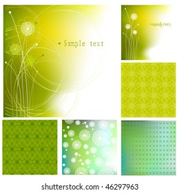 set of beautiful floral spring background | vector