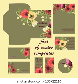 Set of beautiful floral vector templates